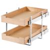 2 Tier Pull Out Cabinet Organizer, 14"W x 21"D Cabinet Drawer, Soft Close Slide out Shelf, Heavy-Duty Sliding Wood Drawer, Adjustable Base Cabinet Or