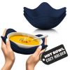 4 Pcs Microwave Bowl Cozy Holders Deep Navy Blue Microwave Bowl Holders for Hot Food Protect Hands from Hot Dishes Soft & Heat Resistant Fabric for S
