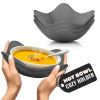 4 Pcs Microwave Bowl Holders for Hot Food 7.5 inch Gray Microwave Bowl Cozy Holders for Safe & Easy Handling of Hot Bowls Saucers & Cups Machine Wash