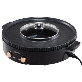 Hot Pot with Grill, 1800W 2-in-1 Electric Smokeless Grill and Hot Pot, Korean BBQ Shabu Shabu Hotpot with Separate Dual Temperature Control, Non-stic