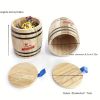 Yakimoto 2-Pack Mini Wood Canisters Set - Small Solid Wood Airtight Storage Jars for Kitchen Countertop Organization, Spices, Sugar, Tea, Office Supp