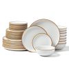 Dinnerware Set, Service for 8 (32 PCS), Round Plates and Bowls Sets, Scratch Resistant Ceramic Dinner Ware, Dishwasher and Microwave Suitable Kitchen