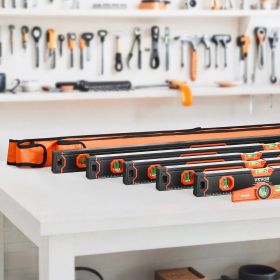 6-Piece Torpedo Level, 78/48/32/24/16/10 Inch Box Levels Set, Bubble Vials Ruler for 45/90/180 Degree, Shock-Proof Aluminum Alloy Magnetic Leveler To