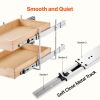 2 Tier Pull Out Cabinet Organizer, 14"W x 21"D Cabinet Drawer, Soft Close Slide out Shelf, Heavy-Duty Sliding Wood Drawer, Adjustable Base Cabinet Or