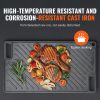 Reversible Grill/Griddle, 9.7"x16.7" Pre-Seasoned Cast Iron Griddle, Rectangular Double Burner Griddle Pan, Non-Stick Family Pan Cookware with Handle