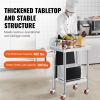 VEVOR Stainless Steel Work Table 24 x 18 x 34 Inch, 700 LBS Load Capacity with 4 Wheels, 3 Adjustable Height Levels, Heavy Duty Food Prep Worktable f