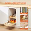 2 Tier Pull Out Cabinet Organizer, 14"W x 21"D Cabinet Drawer, Soft Close Slide out Shelf, Heavy-Duty Sliding Wood Drawer, Adjustable Base Cabinet Or