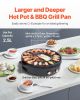 Hot Pot with Grill, 1800W 2-in-1 Electric Smokeless Grill and Hot Pot, Korean BBQ Shabu Shabu Hotpot with Separate Dual Temperature Control, Non-stic