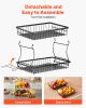 2 Tier Fruit Basket, Countertop Fruits Vegetable Bowl with Banana Hangers, Metal Wire Storage Stand for Kitchen Counter, Detachable Stackable Holder