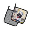 Portuguese Water Dog The Chef Pair of Pot Holders Kitchen Heat Resistant Pot Holders Sets Oven Hot Pads for Cooking Baking BBQ, 7 1/2 x 7 1/2