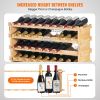 VEVOR 72 Bottle Upgrade Modular Wine Rack, Continuously Store Pinot Bottles, 8-Tier Bamboo Wood Storage Rack, Floor Freestanding Wines Holder Display