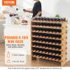 VEVOR 72 Bottle Upgrade Modular Wine Rack, Continuously Store Pinot Bottles, 8-Tier Bamboo Wood Storage Rack, Floor Freestanding Wines Holder Display