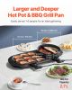 Hot Pot with Grill, 2200W 2-in-1 Electric Smokeless Grill and Hot Pot, Korean BBQ Shabu Shabu Hotpot with Separate Dual Temperature Control, Non-stic