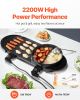 Hot Pot with Grill, 2200W 2-in-1 Electric Smokeless Grill and Hot Pot, Korean BBQ Shabu Shabu Hotpot with Separate Dual Temperature Control, Non-stic
