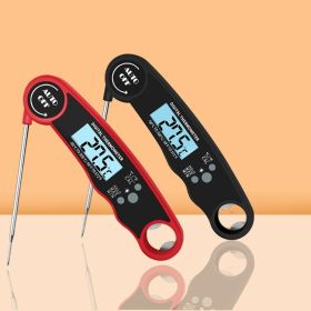Digital Meat Thermometer with Probe - Waterproof;  Kitchen Instant Read Food Thermometer for Cooking;  Baking;  Liquids;  Candy;  Grilling BBQ & Air (Color: Black)