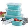 Reusable Pizza Storage Container with  Microwavable Serving Trays - Adjustable Pizza Slice Container to Organize & Save Space - BPA Free, Microwave,