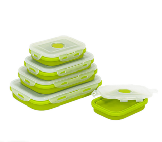 Reusable Pizza Storage Container with  Microwavable Serving Trays - Adjustable Pizza Slice Container to Organize & Save Space - BPA Free, Microwave, (Color: Green, size: 350ML)