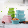 Reusable Pizza Storage Container with  Microwavable Serving Trays - Adjustable Pizza Slice Container to Organize & Save Space - BPA Free, Microwave,