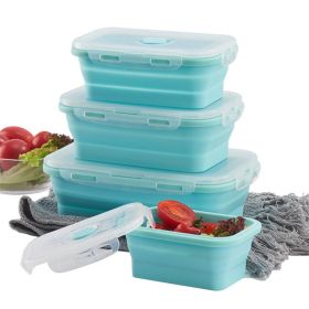 Reusable Pizza Storage Container with  Microwavable Serving Trays - Adjustable Pizza Slice Container to Organize & Save Space - BPA Free, Microwave, (Color: Blue, size: 800ML)